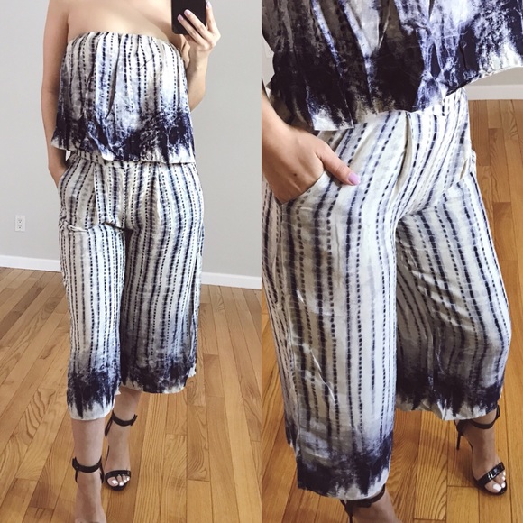 LAST 1 • Indigo Two Piece Tube Top Matching Set • - Picture 2 of 6